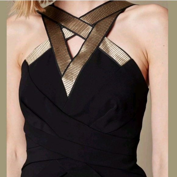 $450 NWT Karen Millen Crossover Neckline Sheath - Picture 2 of 5